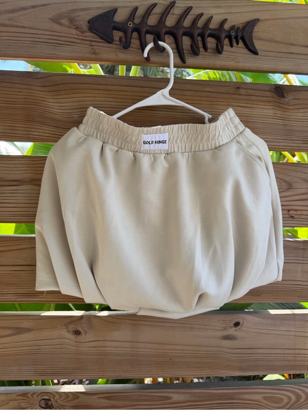 Gold Hinge Women's Cream Elastic-Waist Skort